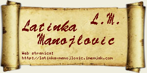 Latinka Manojlović vizit kartica